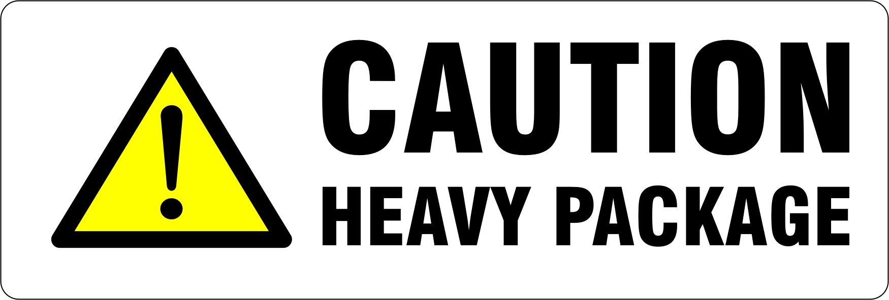 148 x 50mm "Caution Heavy Package" Labels